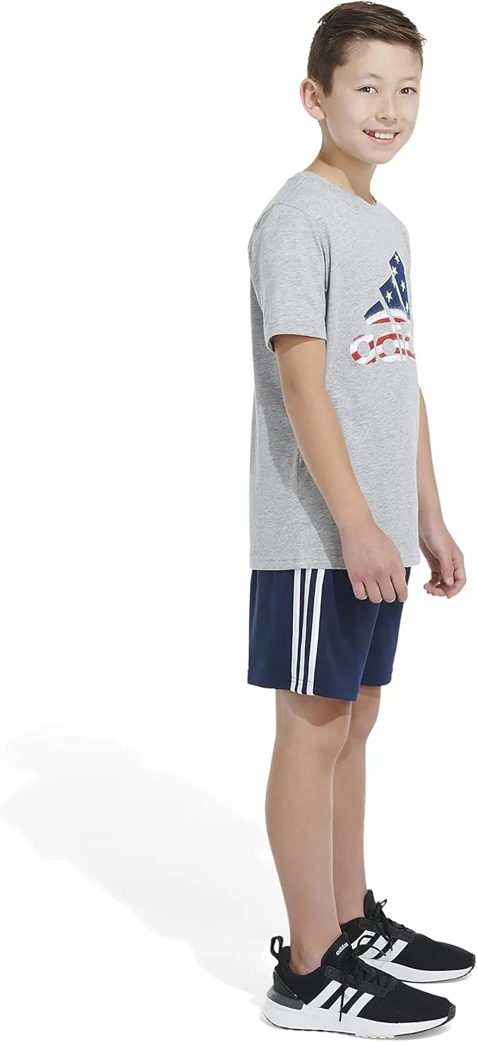 adidas Boys' Short Sleeve Cotton USA Graphic T-Shirt