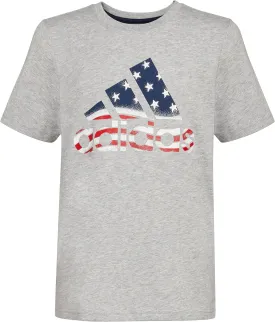 adidas Boys' Short Sleeve Cotton USA Graphic T-Shirt