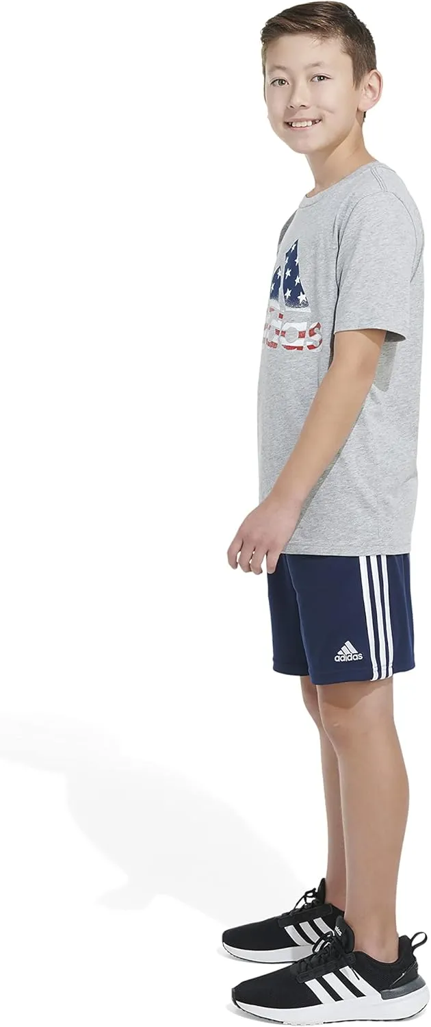 adidas Boys' Short Sleeve Cotton USA Graphic T-Shirt