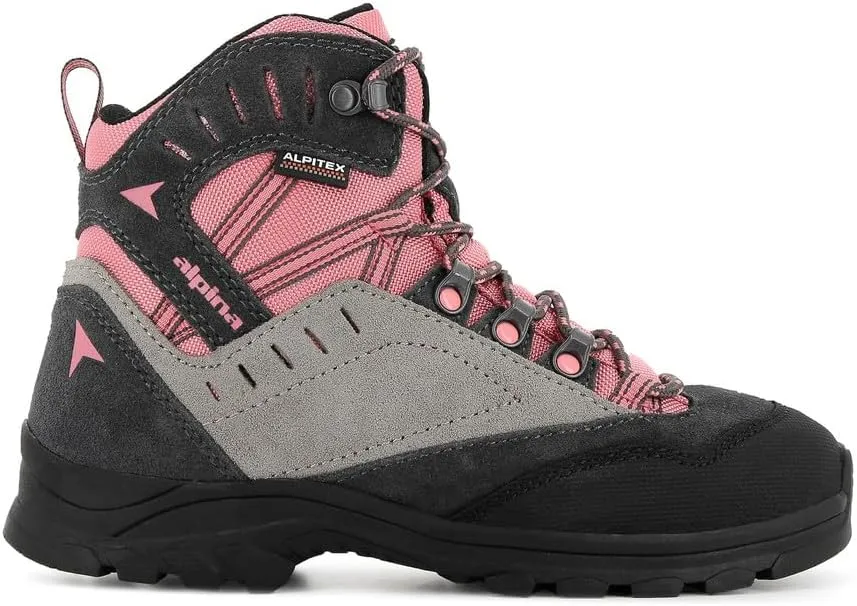 Alpina Kids Waterproof Hiking Boots - Durable Full Leather Lightweight Breathable Slip Resistant