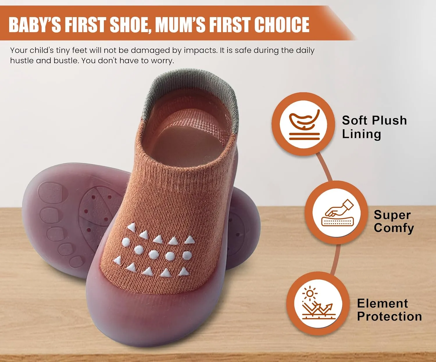 Baby Sock Shoes Boys Girls First Walking Shoes Non-Slip Slippers Soft Sole Sneakers Toddler Infant Babygirl