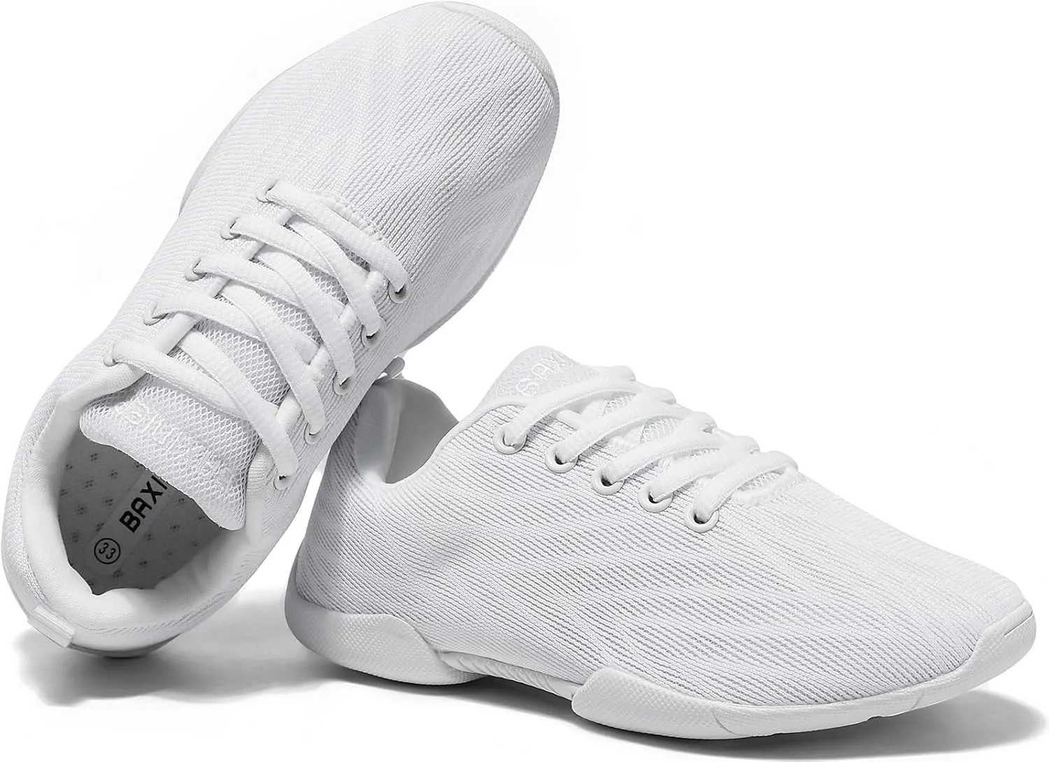 BAXINIER Girls Cheer Shoes White Cheerleading Dance Shoes Lightweight Youth Competition Sneakers Athletic Training Tennis Walking Shoes