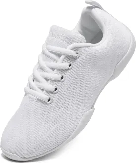 BAXINIER Girls Cheer Shoes White Cheerleading Dance Shoes Lightweight Youth Competition Sneakers Athletic Training Tennis Walking Shoes