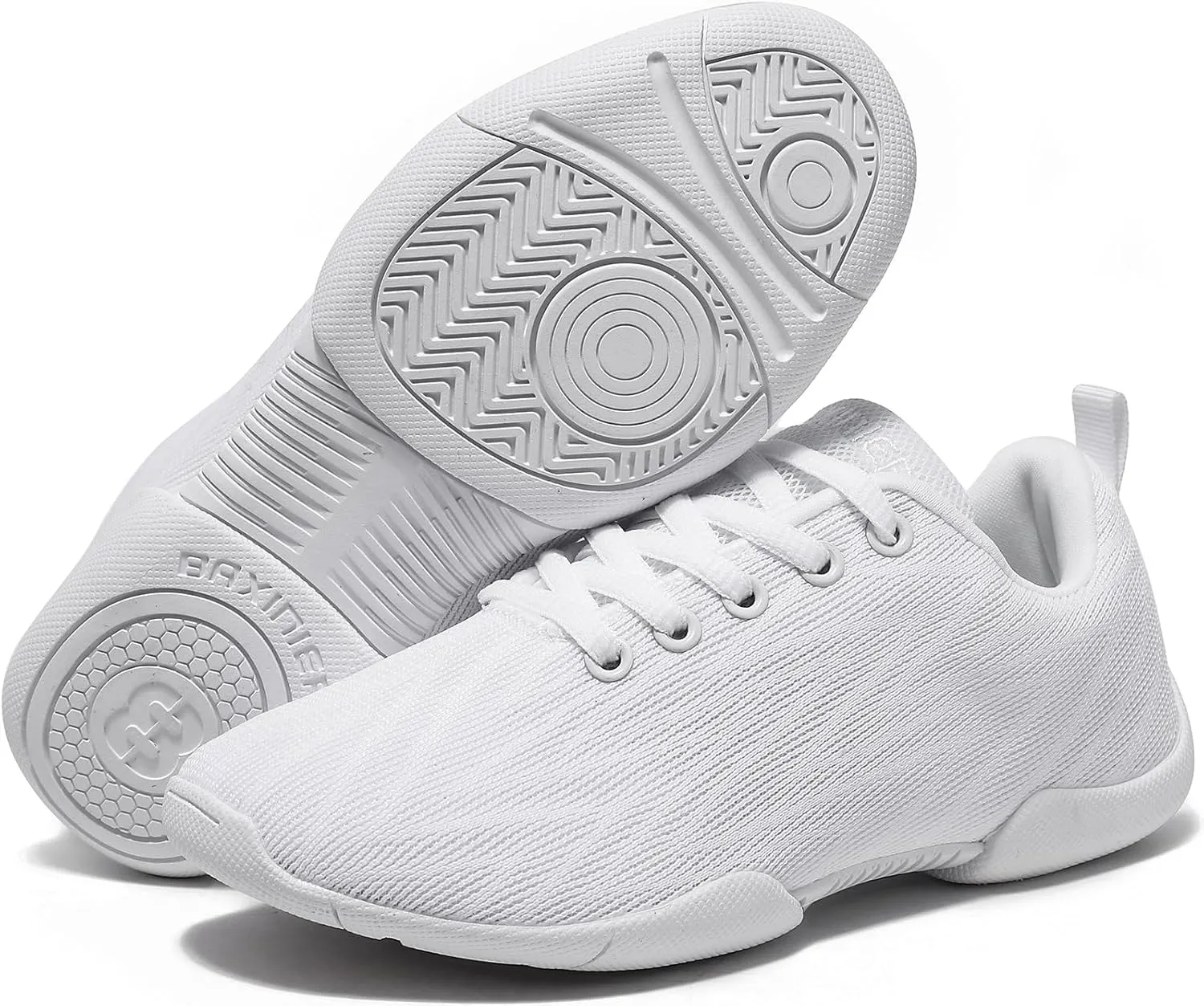 BAXINIER Girls Cheer Shoes White Cheerleading Dance Shoes Lightweight Youth Competition Sneakers Athletic Training Tennis Walking Shoes