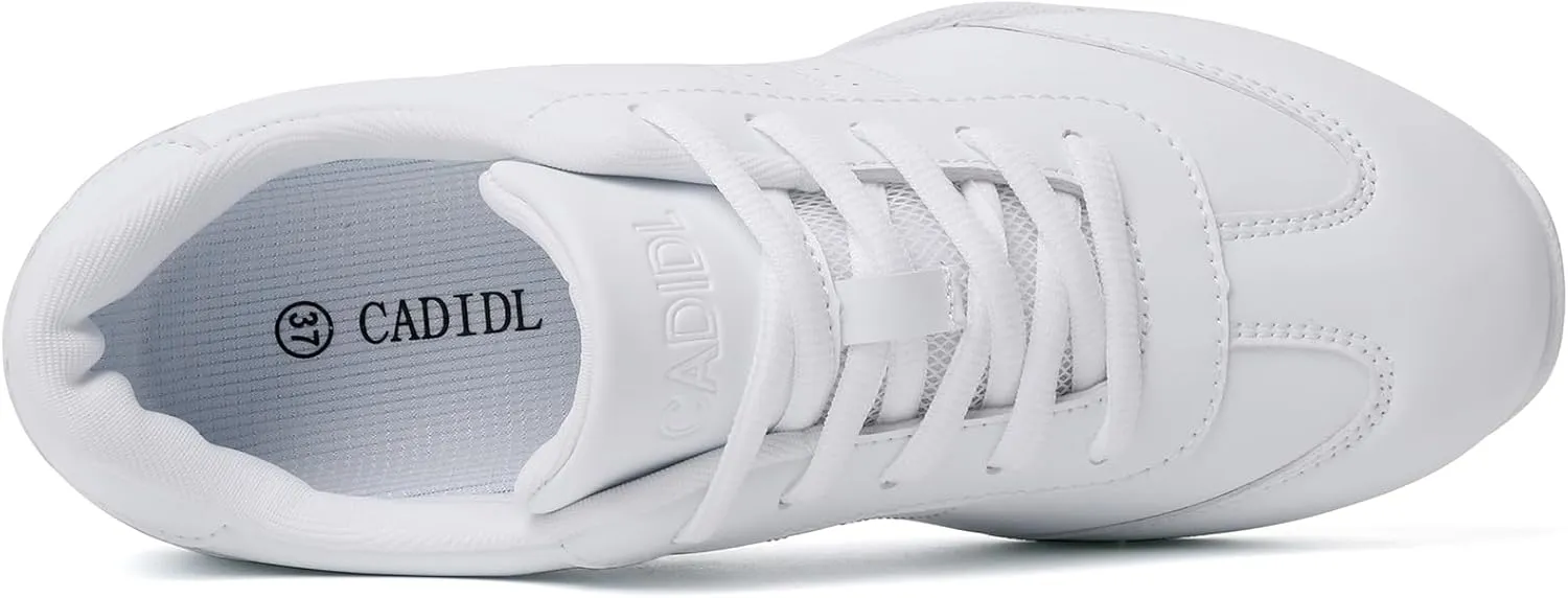 CADIDL Cheer Shoes for Women White Cheerleading Athletic Dance Shoes Girls Flats Tennis Walking Sneakers