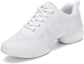 CERYTHRINA Women's Jazz Shoes Lace-up Sneakers Modern Dance Shoes Platform Walking Dance Shoes