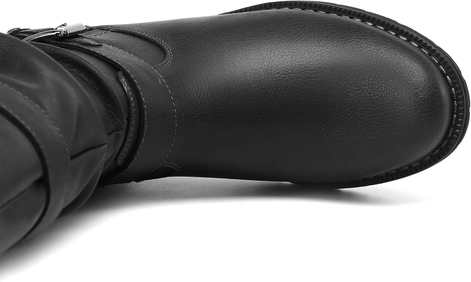 DECARSDZ Women's Fashion Mid Calf Black Boots For Women Dress Boot With Chunky Low Heel Style Zipper Comfort Booties