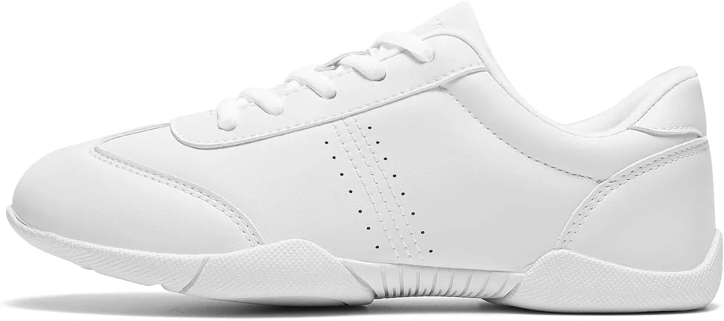 Girls Cheer Shoes White Youth Cheerleading Shoes Dance Athletic Training Breathable Dancing Lightweight Competition Comfortable Sport Sneakers