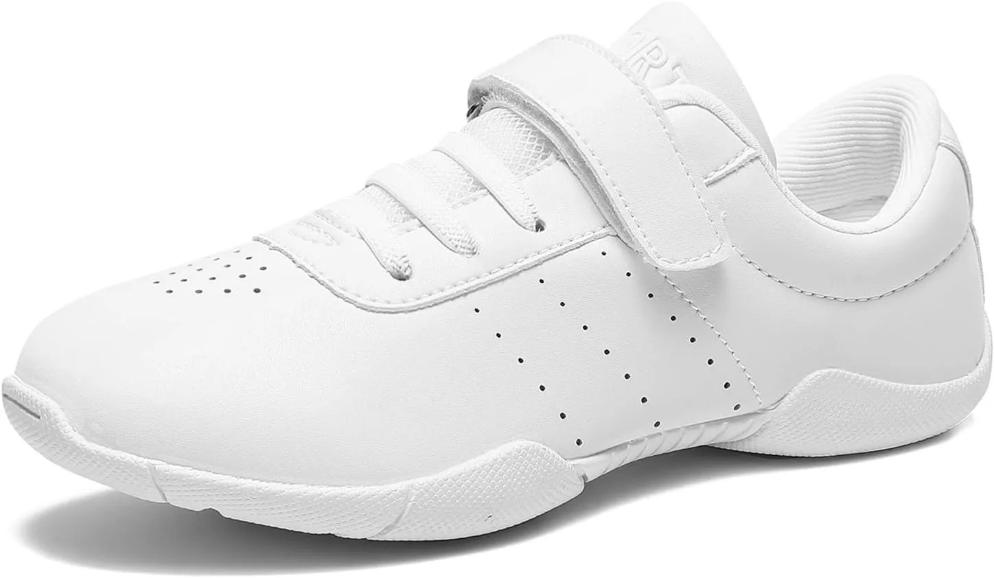 Girls Cheer Shoes White Youth Cheerleading Shoes Dance Athletic Training Breathable Dancing Lightweight Competition Comfortable Sport Sneakers