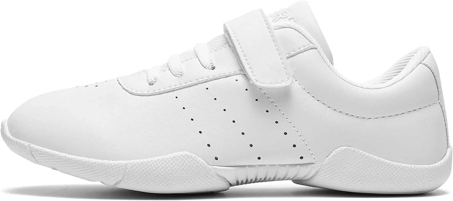 Girls Cheer Shoes White Youth Cheerleading Shoes Dance Athletic Training Breathable Dancing Lightweight Competition Comfortable Sport Sneakers