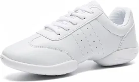 Girls Cheer Shoes White Youth Cheerleading Shoes Dance Athletic Training Breathable Dancing Lightweight Competition Comfortable Sport Sneakers