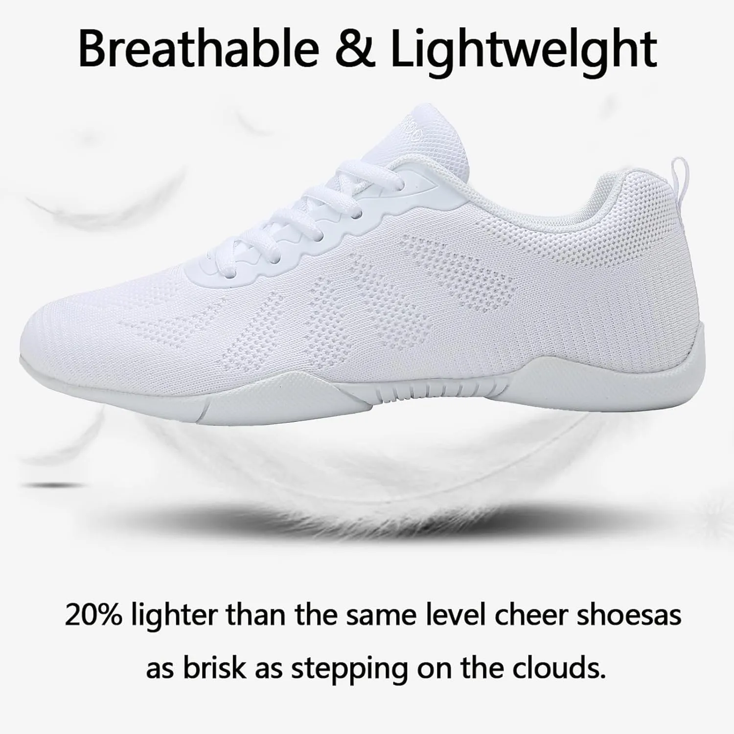 Girls' Cheerleading Shoes Breathable Lightweight Comfortable Dance Cheerleader Sneakers Non-Slip for Dance, Training, Tennis and Youth Sport