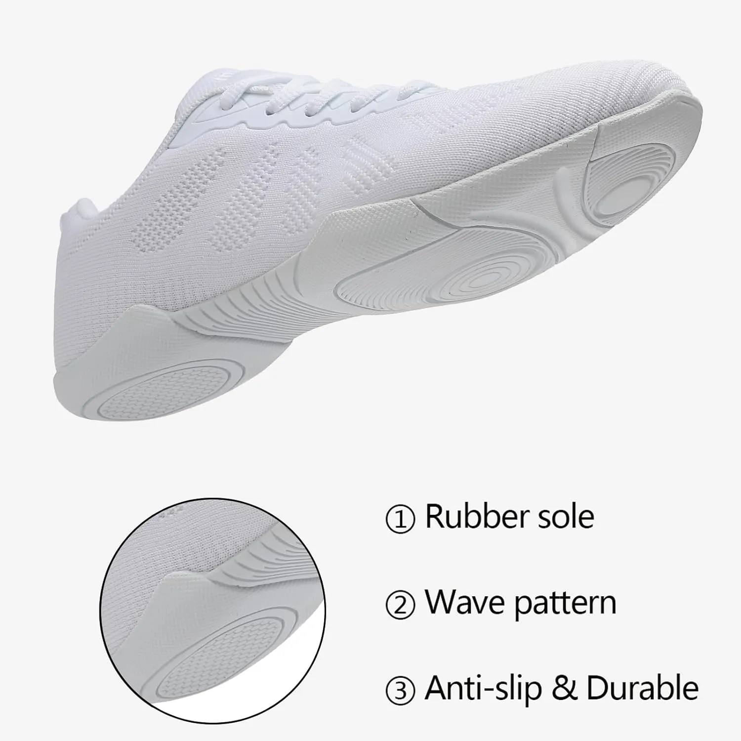 Girls' Cheerleading Shoes Breathable Lightweight Comfortable Dance Cheerleader Sneakers Non-Slip for Dance, Training, Tennis and Youth Sport