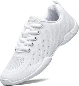 Girls White Cheerleading Shoes Breathable Kids Cheer Competition Sneakers Athletic Training Tennis Shoes