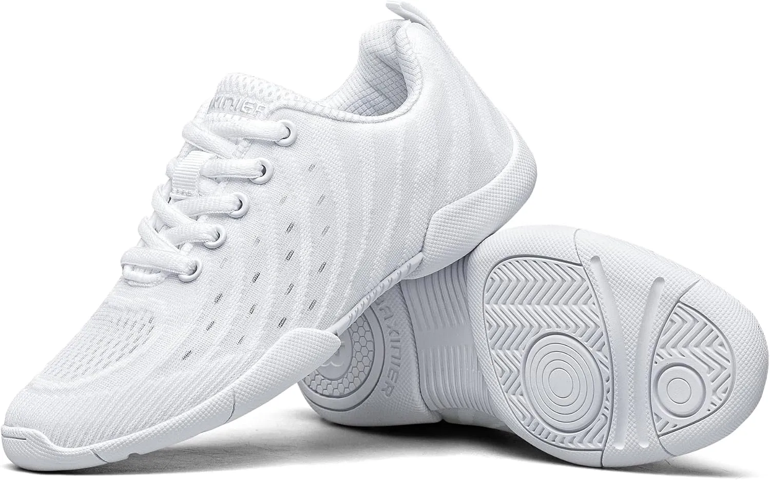 Girls White Cheerleading Shoes Breathable Kids Cheer Competition Sneakers Athletic Training Tennis Shoes