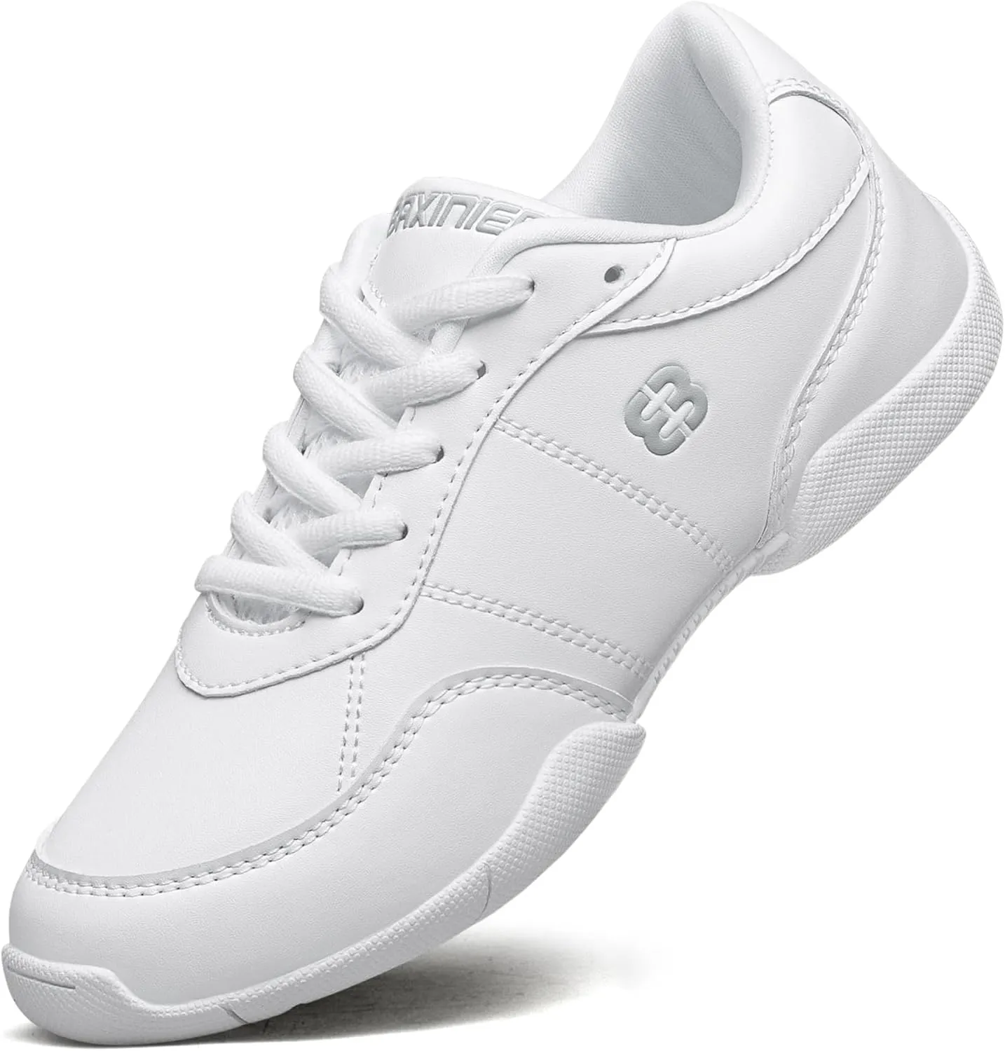 Girls White Cheerleading Shoes Lightweight Youth Cheer Competition Sneakers Kids Training Tennis Shoes