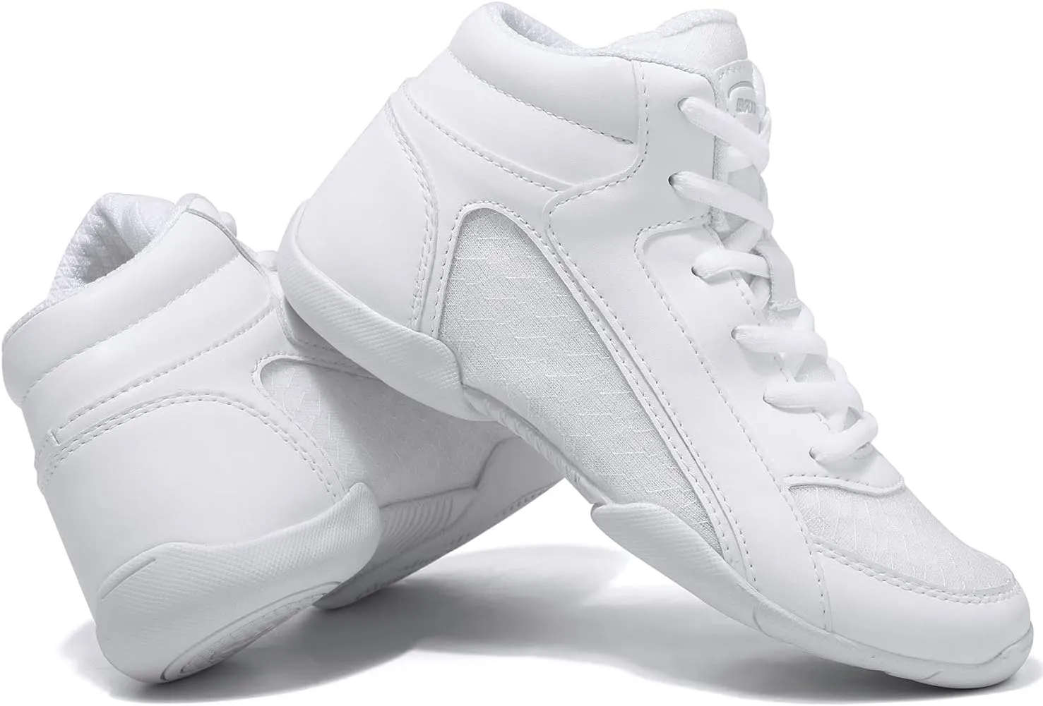 Girls White High Top Cheerleading Shoes Lightweight Youth Cheer Sneakers Hip Hop Training Dance Tennis Shoes