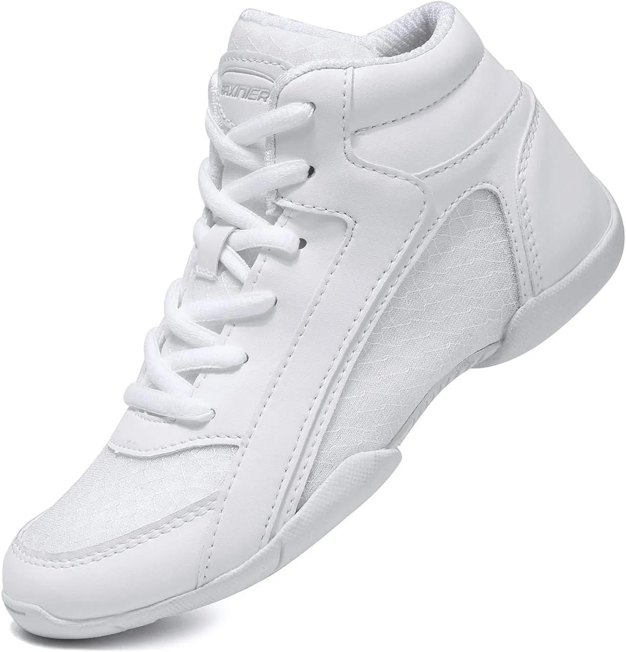Girls White High Top Cheerleading Shoes Lightweight Youth Cheer Sneakers Hip Hop Training Dance Tennis Shoes