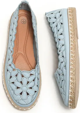 HEAWISH Womens Ballet Flat Daisy Round Toe Dress Shoes Casual Slip On Rope Loafer