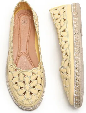 HEAWISH Womens Ballet Flat Daisy Round Toe Dress Shoes Casual Slip On Rope Loafer