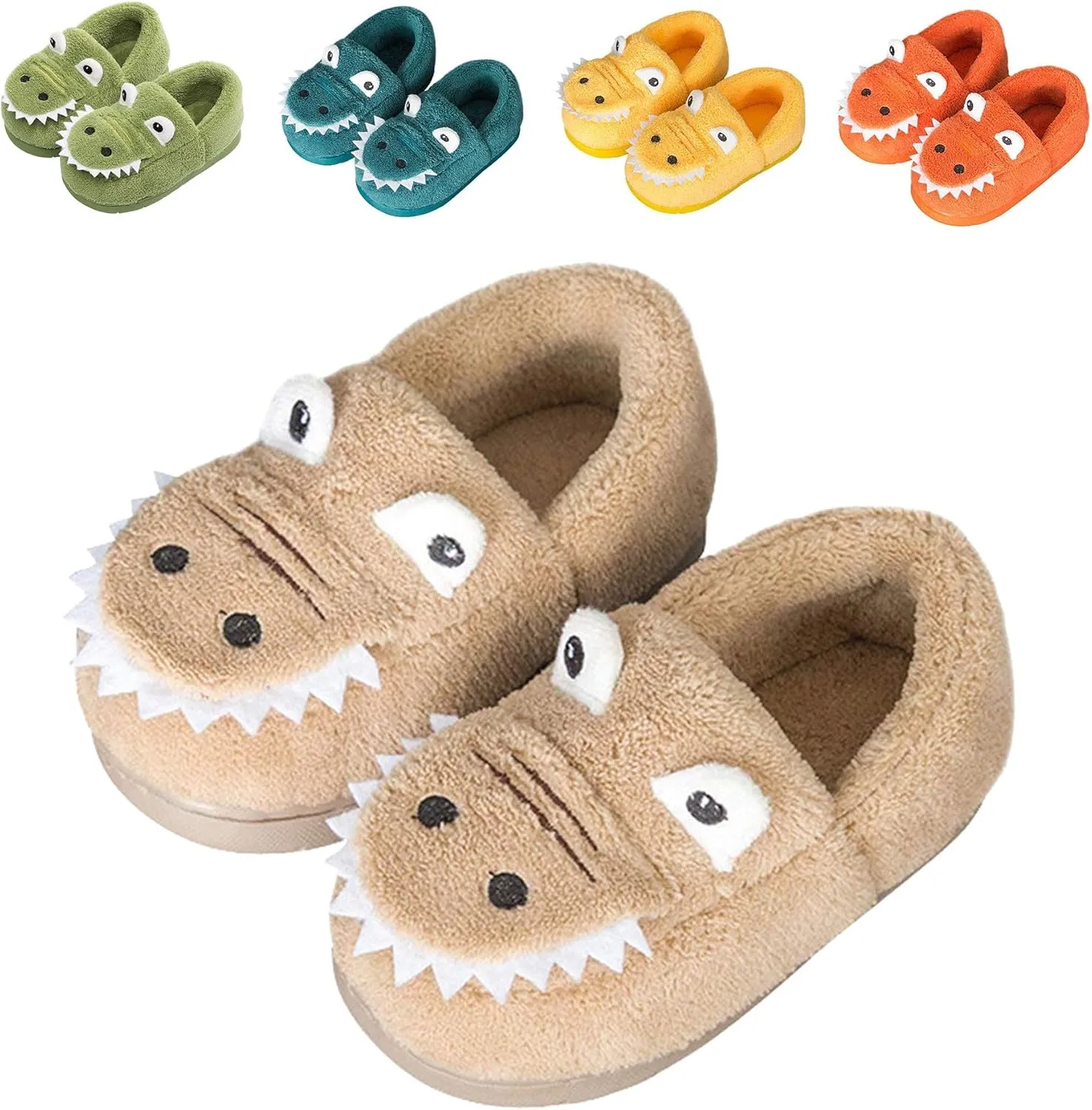 JACKSHIBO Toddler Slippers Boys Girls Dinosaur House Shoes Cute bunny Slipper for Home Indoor Winter Bedroom Non Slip Soft Rabbit Warm shoes