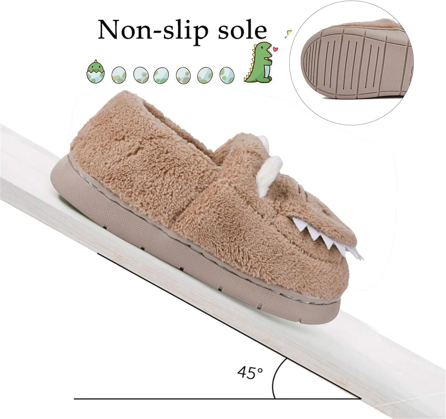 JACKSHIBO Toddler Slippers Boys Girls Dinosaur House Shoes Cute bunny Slipper for Home Indoor Winter Bedroom Non Slip Soft Rabbit Warm shoes