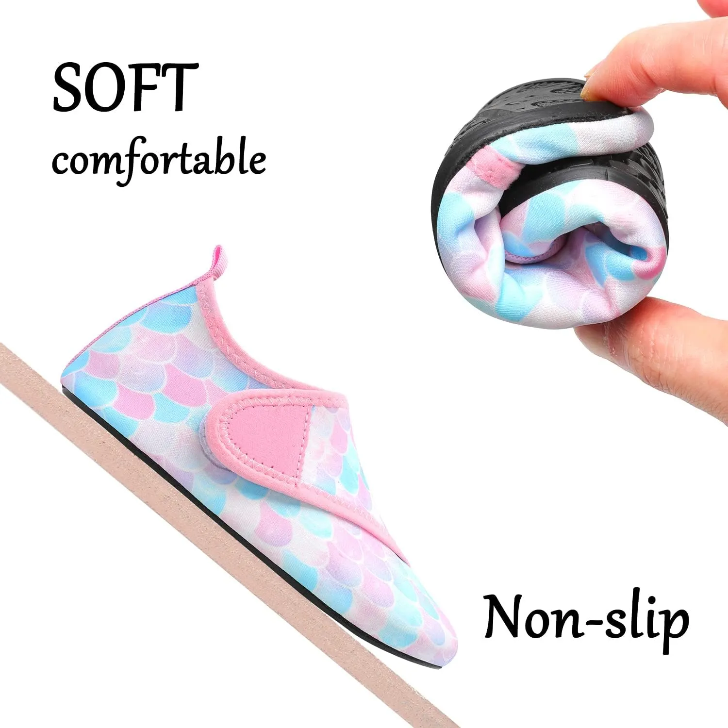 JOINFREE Kids Boys and Girls Swim Water Shoes Toddler Quick Dry Aqua Socks Barefoot Skin Shoes for Beach Sports