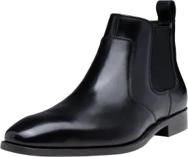 Jousen Men's Chelsea Boots Polished Premium Leather Ankle Dress Boots Classic Retro Slip On Boots for Men