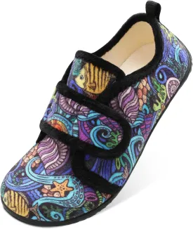 L-RUN Barefoot Womens & Men Soft House Slippers - Lightweight Indoor & Outdoor Slippers - Adjustable Home Shoes