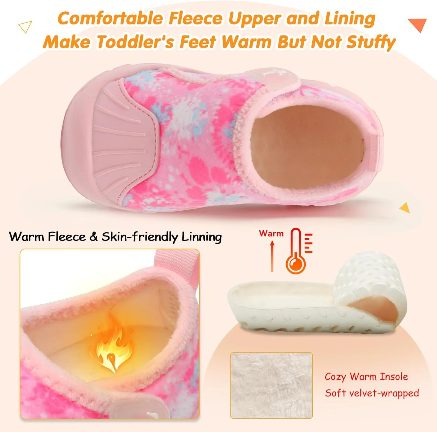 L-RUN Toddler Slippers Soft Boys Girls Barefoot House Slippers Anti-slip Lightweight Home Shoes for Indoor Outdoor Walking