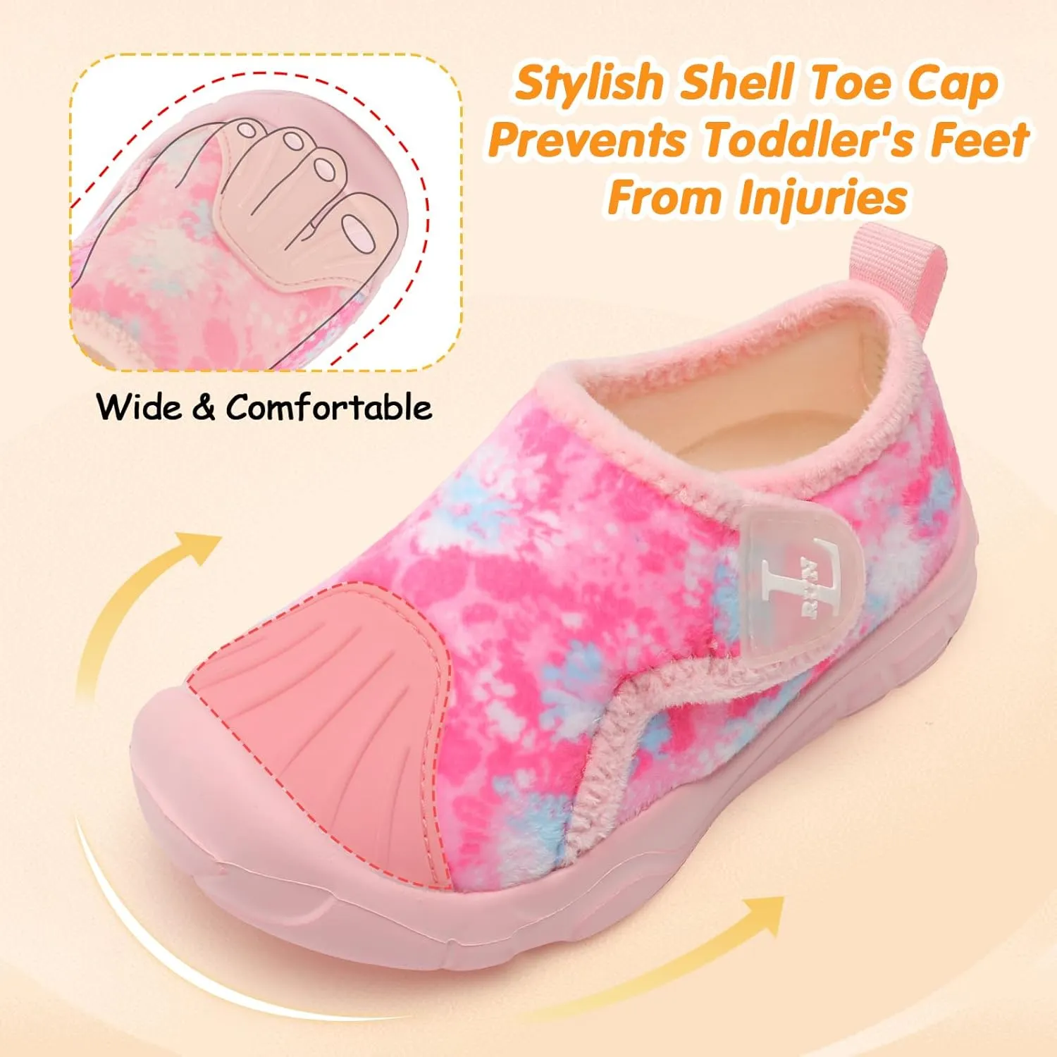 L-RUN Toddler Slippers Soft Boys Girls Barefoot House Slippers Anti-slip Lightweight Home Shoes for Indoor Outdoor Walking