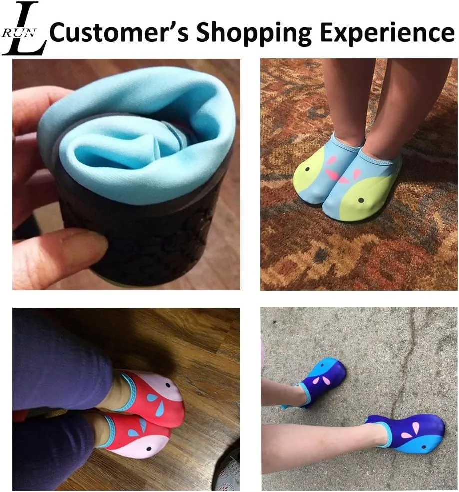 L-RUN Toddler Water Shoes Barefoot Aqua Socks Kids Swim Shoes for Beach Pool Surfing Yoga