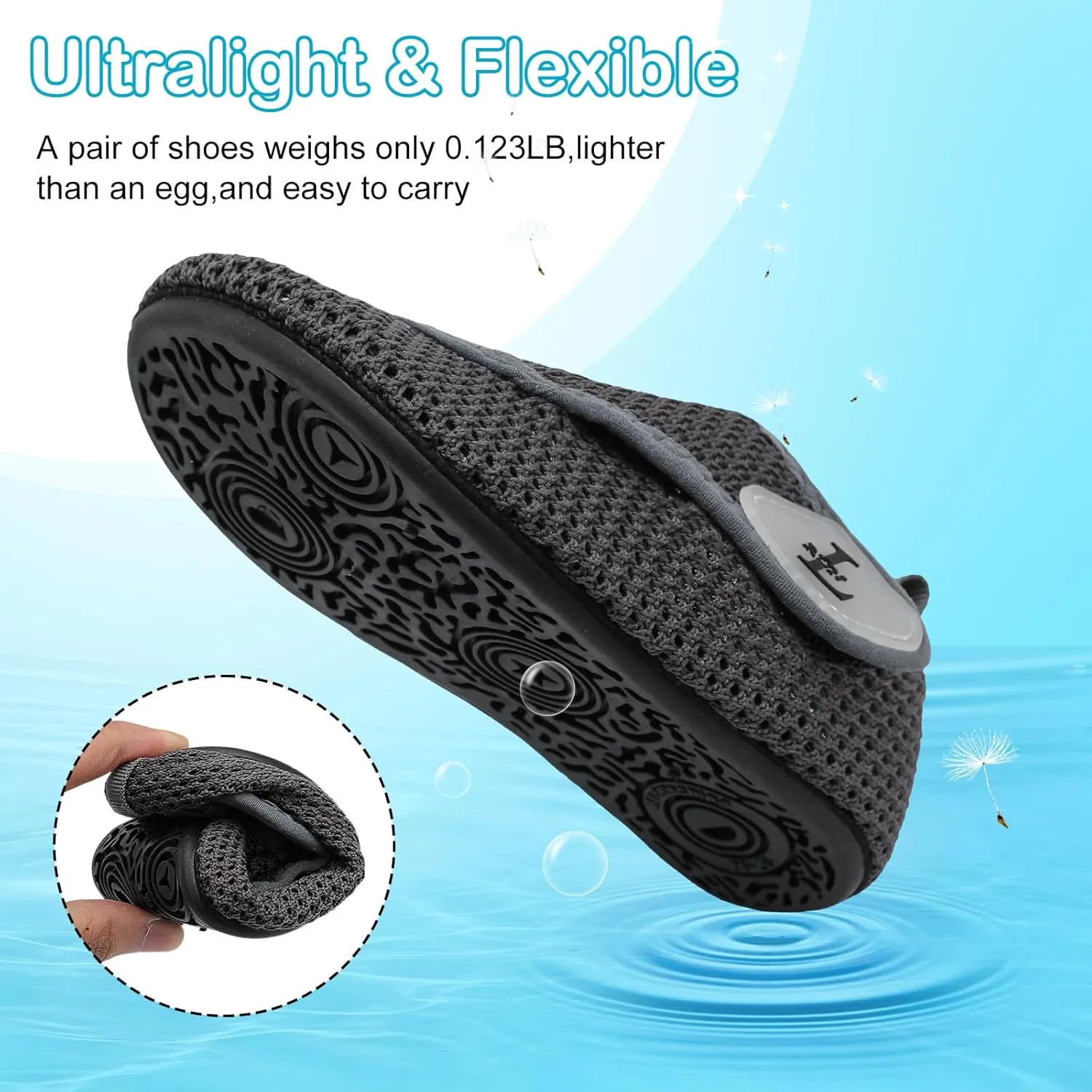 L-RUN Toddler Water Shoes Boys Girls Barefoot Beach Swim Shoes Quick Dry Kids Aqua Socks Non-Slip Wide Baby House Slippers