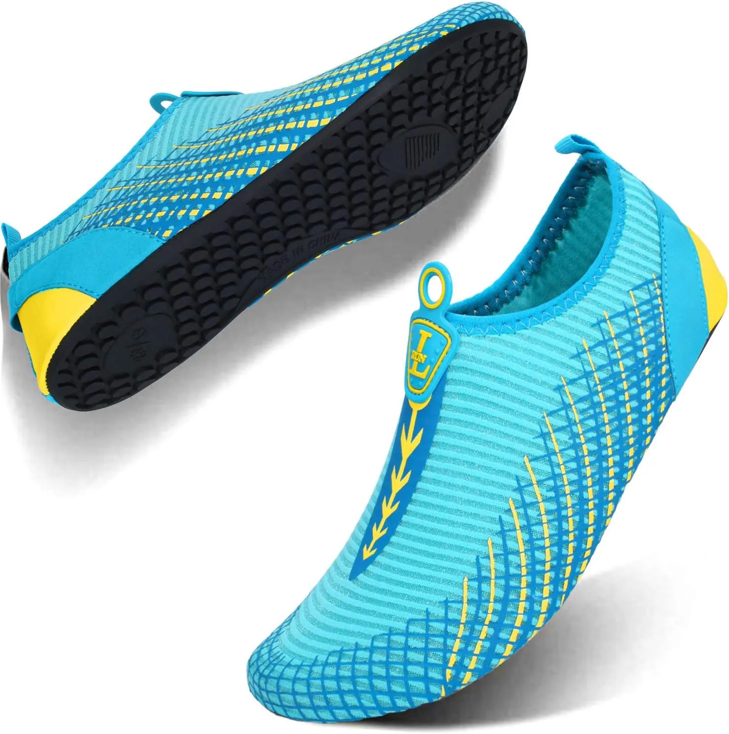 L-RUN Womens Mens Water Shoes Barefoot Skin Aqua Socks for Run Dive Surf Pool Beach Yoga Quick Dry Swim Shoes Non-Slip