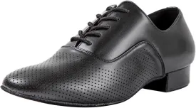 Linodes Breathable Men's Latin Dance Shoes 1 Inch Leather Sole Ballroom Salsa Tango Waltz Character Shoe