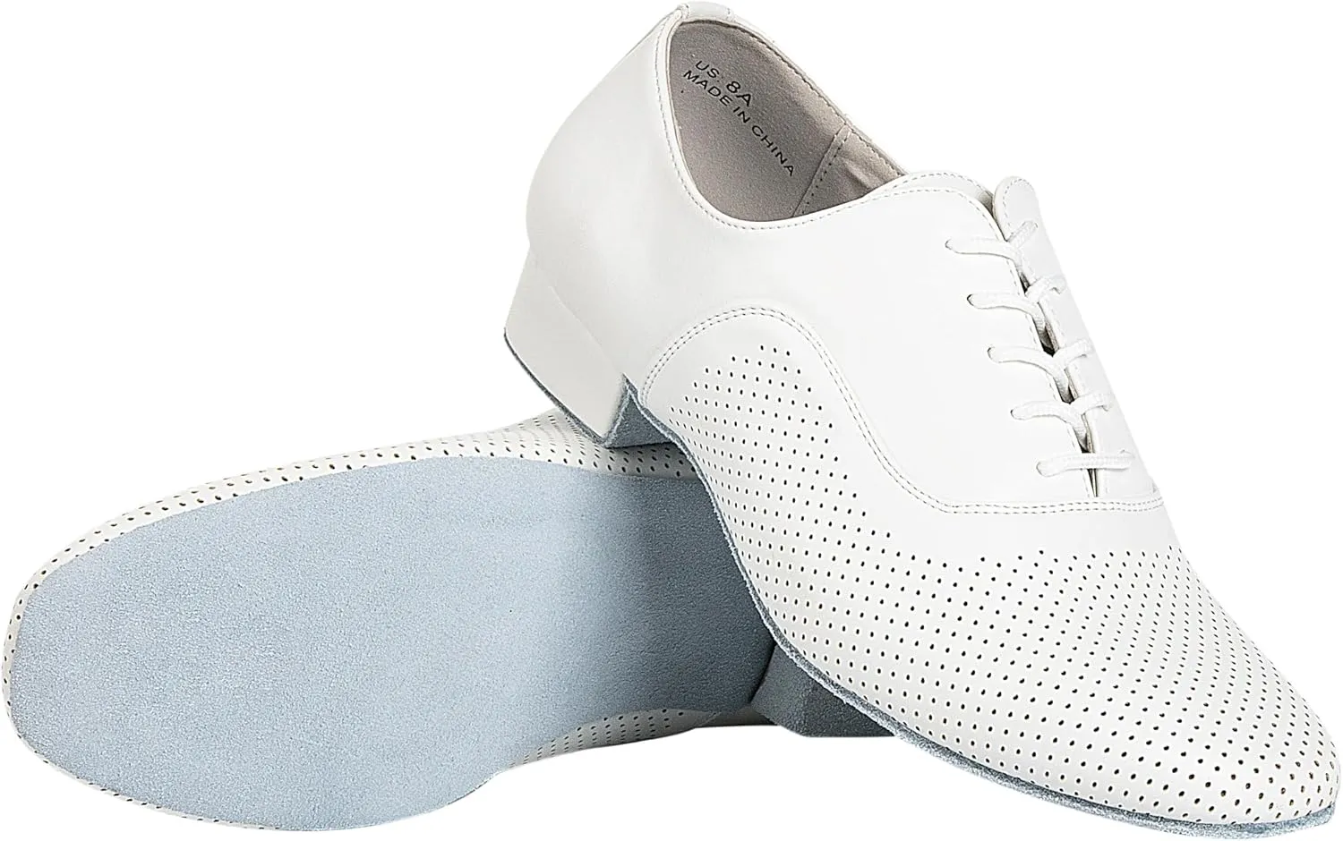 Linodes Breathable Men's Latin Dance Shoes 1 Inch Leather Sole Ballroom Salsa Tango Waltz Character Shoe