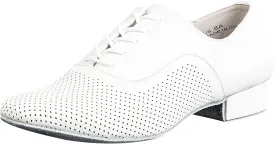 Linodes Breathable Men's Latin Dance Shoes 1 Inch Leather Sole Ballroom Salsa Tango Waltz Character Shoe