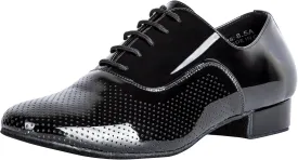 Linodes Breathable Men's Latin Dance Shoes 1 Inch Leather Sole Ballroom Salsa Tango Waltz Character Shoe