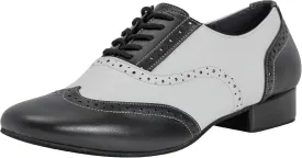 Linodes Men's Latin Dance Shoes 1 Inch Leather Sole Ballroom Salsa Tango Waltz Character Shoe-Colorful