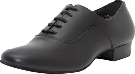 Linodes Men's Latin Dance Shoes 1 Inch Leather Sole Ballroom Salsa Tango Waltz Character Shoe