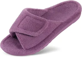 Litfun Orthopedic Slippers for Women with Arch Support Adjustable Open Toe House Shoes for Plantar Fasciitis