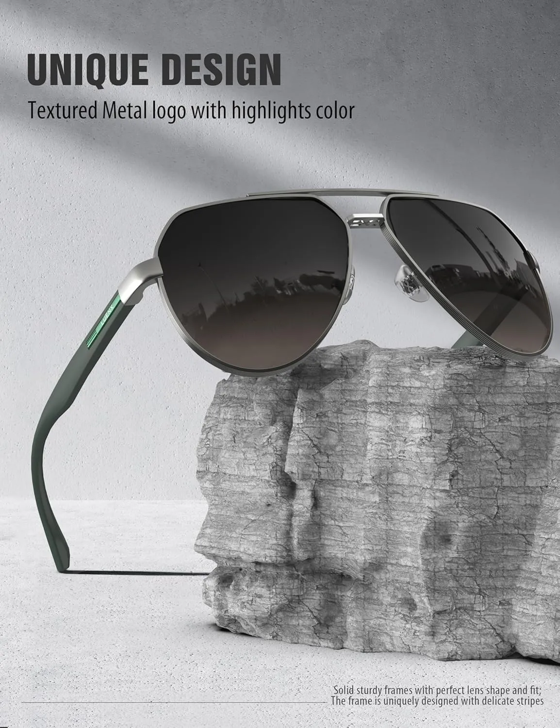 LUENX Aviator Sunglasses for Men Polarized Pilot Shades UV400 Sun Glasses with Accessories