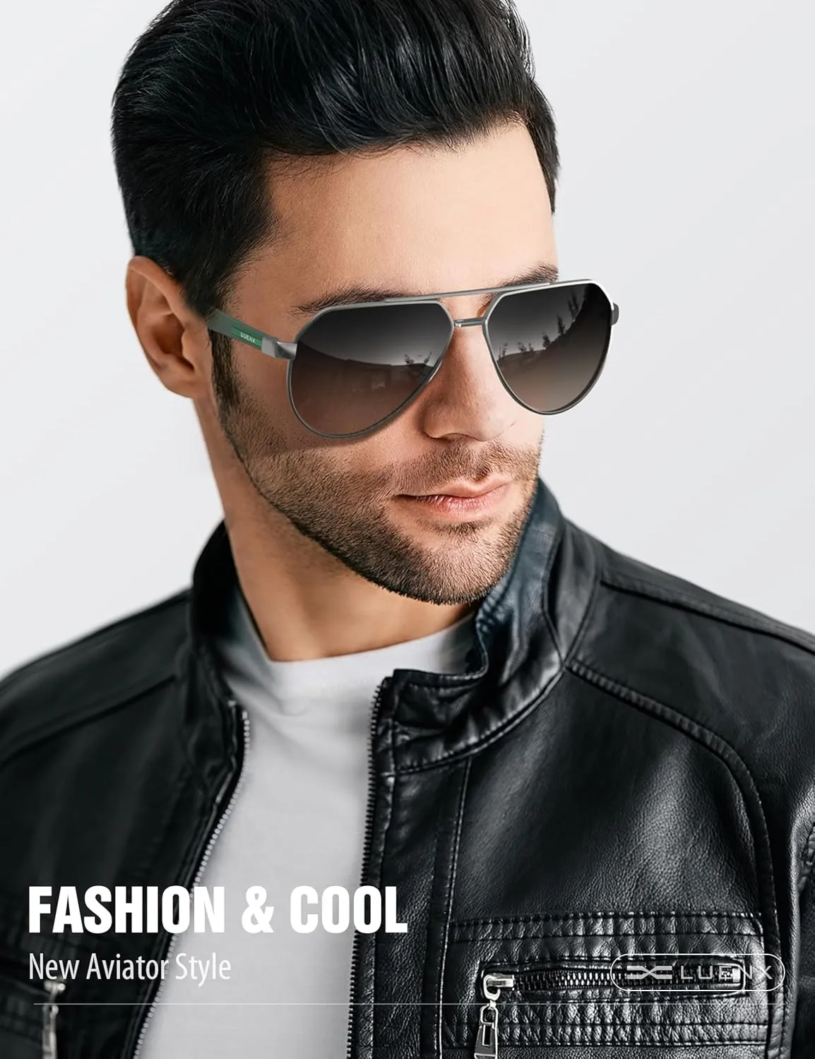 LUENX Aviator Sunglasses for Men Polarized Pilot Shades UV400 Sun Glasses with Accessories