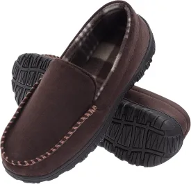 Lulex Mens Slippers Moccasins for Mens Memory Foam House Slippers Indoor Outdoor House Shoes