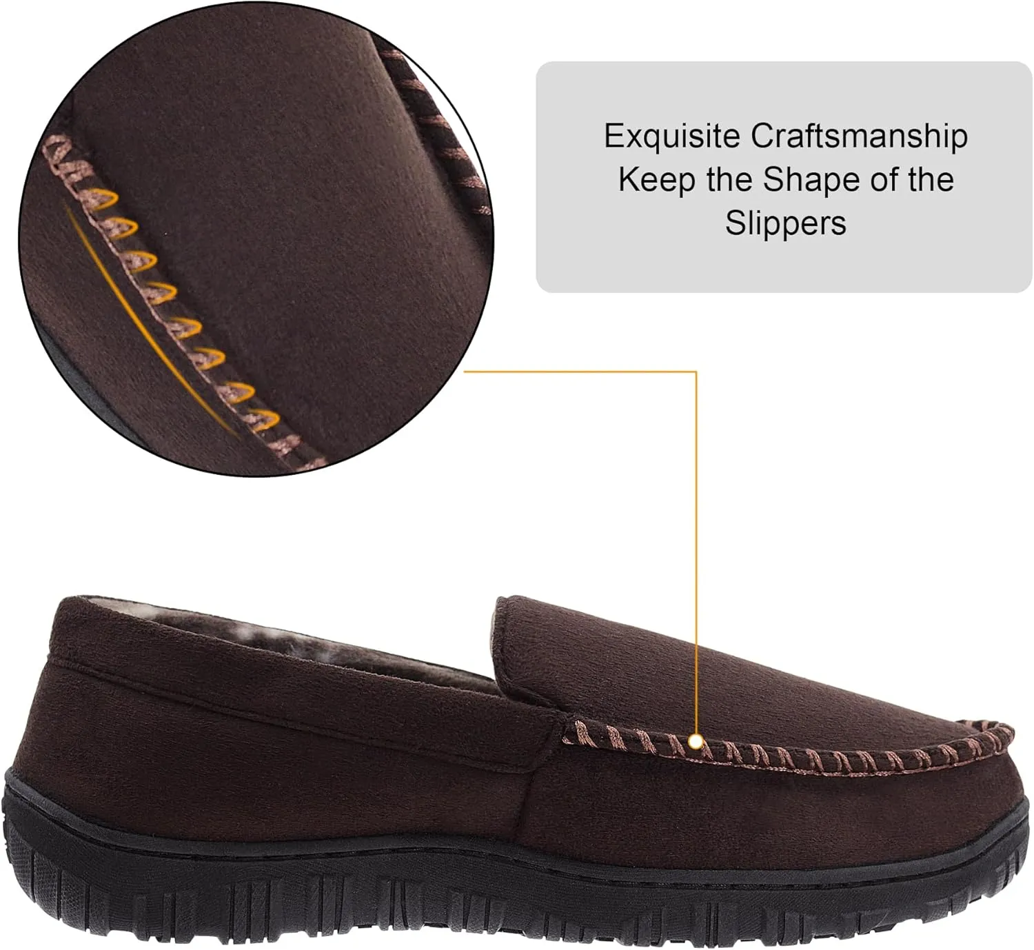 Lulex Mens Slippers Moccasins for Mens Memory Foam House Slippers Indoor Outdoor House Shoes