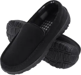 Lulex Mens Slippers Moccasins for Mens Memory Foam House Slippers Indoor Outdoor House Shoes