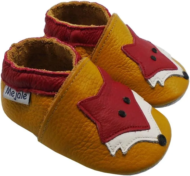 Mejale Baby Shoes Soft Sole Leather Moccasins Cartoon Butterfly Infant Toddler First Walker Slippers