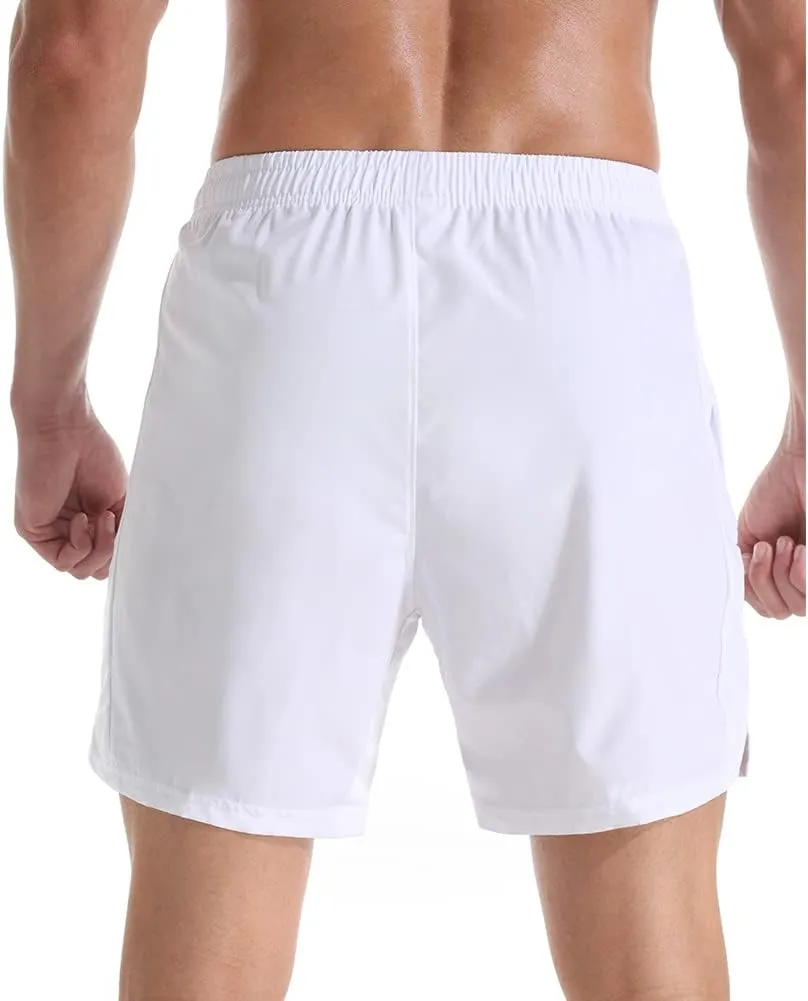 Men's 7" Athletic Running Shorts Lightweight Quick Dry Gym Workout Shorts with Zipper Pockets
