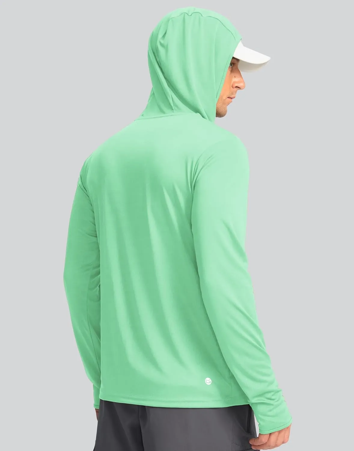 Men's Sun Protection Shirts UPF 50  Long Sleeve Hoodie with 2 Pockets UV SPF Fishing Hiking Rash Guard Shirts