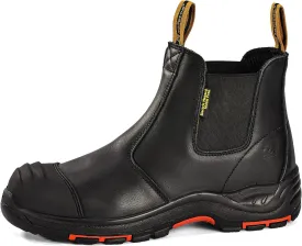 Mens Work Boots Steel Toe Chelsea Safety Boots Cow Leather Waterproof Lightweight Working Shoes